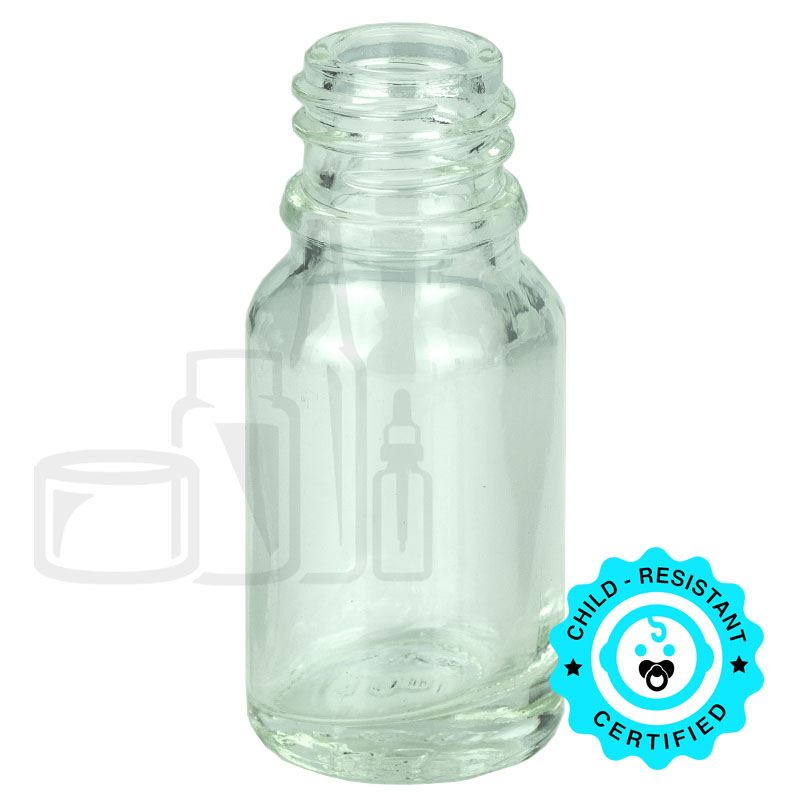 10ml Clear Glass Euro Round Bottle 18-415