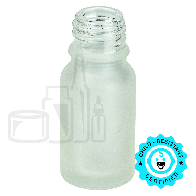 10ml Frosted Clear Glass Euro Round Bottle 18-415