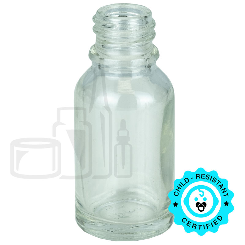 15ml Clear Glass Euro Bottle 18-415(468/case)