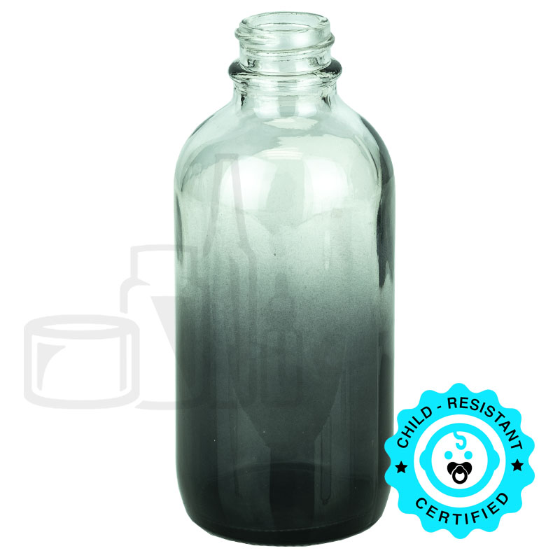 4oz Faded Black Glass Boston Round Bottle 22-400(128/case)