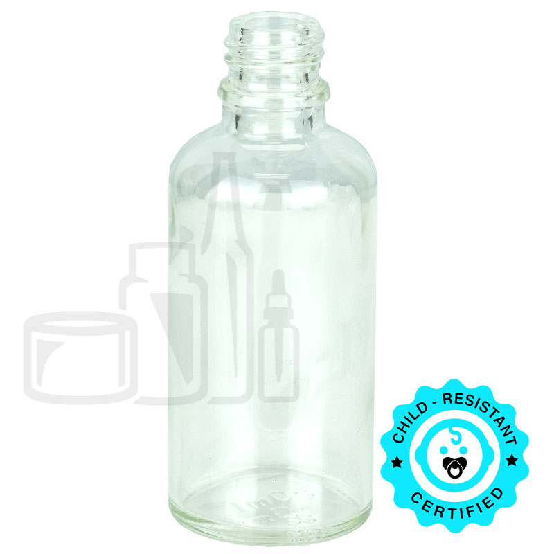 50ml Clear Glass Euro Round Bottle 18-415(264/case)