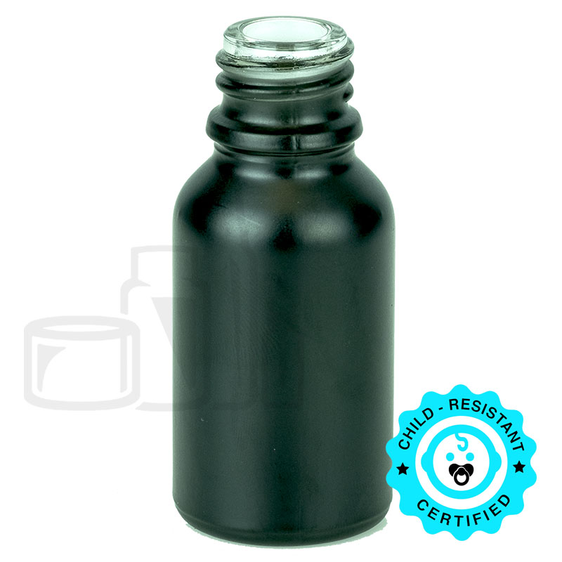 15ml Matte Black Glass Euro 18-415(300/cs)