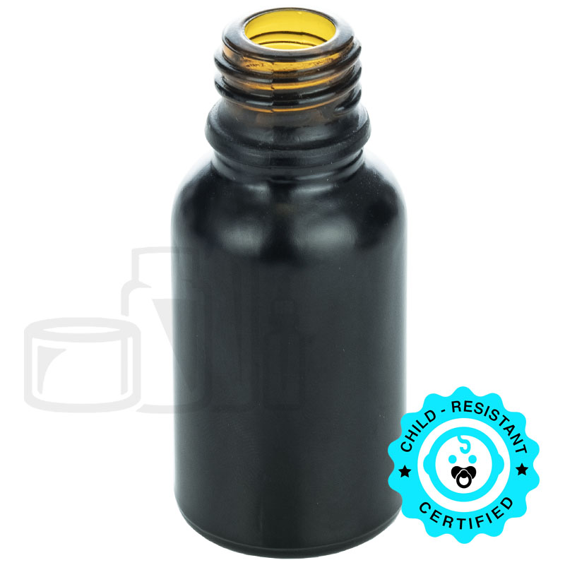 15ml Amber Euro wth Matte Black Coating 18-400