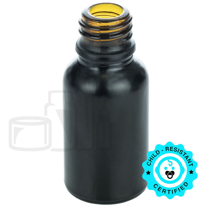 15ml Amber Glass Euro wth Matte Black Coating 18-400