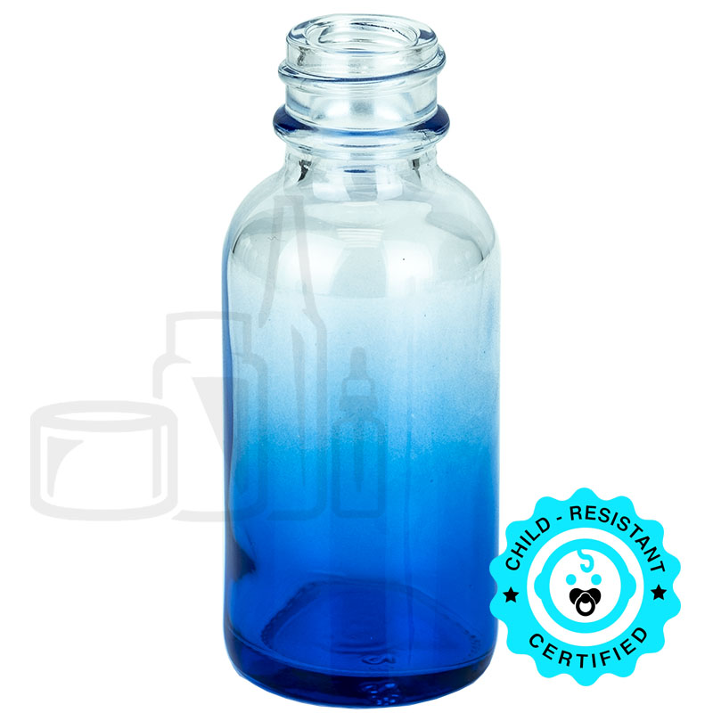 1oz Faded Blue Boston Round Bottle 20-400 (360 Case Packs)