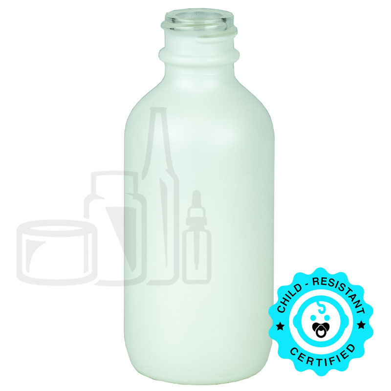 2oz Matte White Glass Bottle 20-400