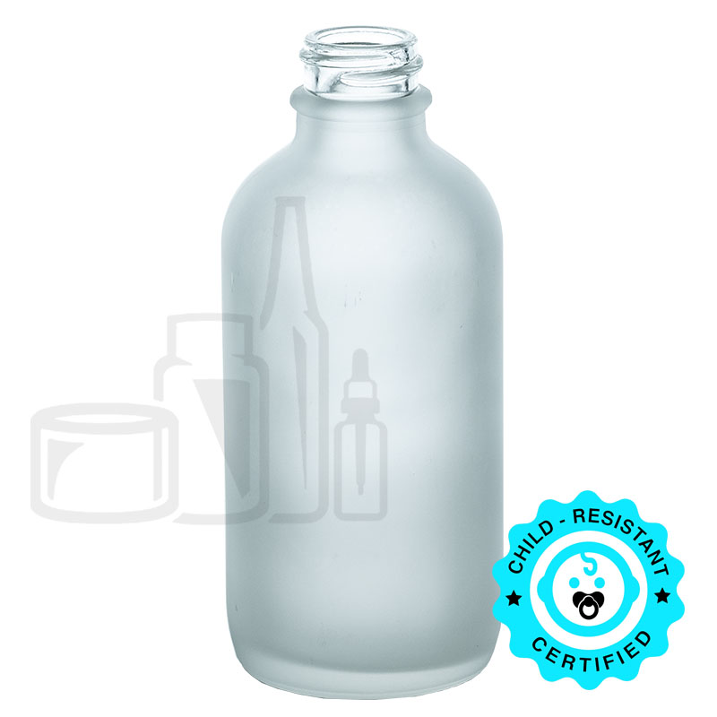 4oz Frosted Clear Glass Boston Round Bottle 22-400(112/case)