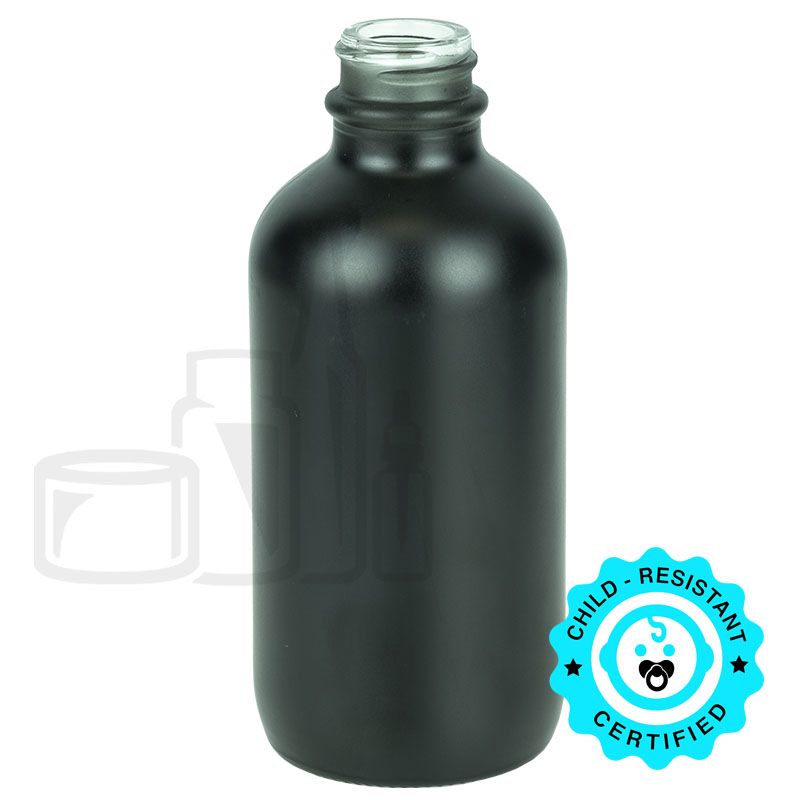 4oz Matte White Glass Boston Round Bottle with a 22-400 neck - Liquid  Bottles LLC