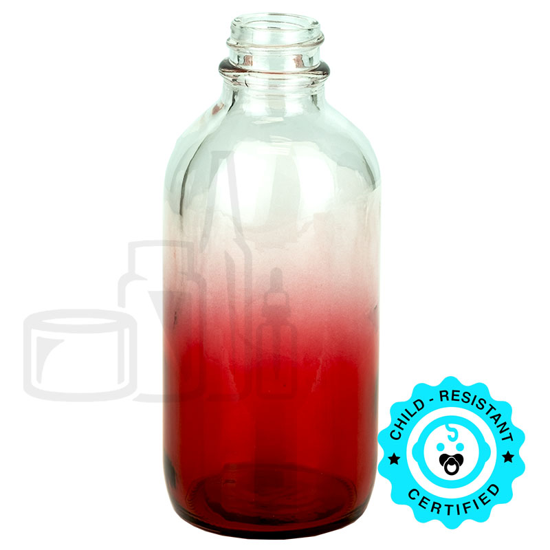 4oz Faded Red Glass Boston Round Bottle 22-400