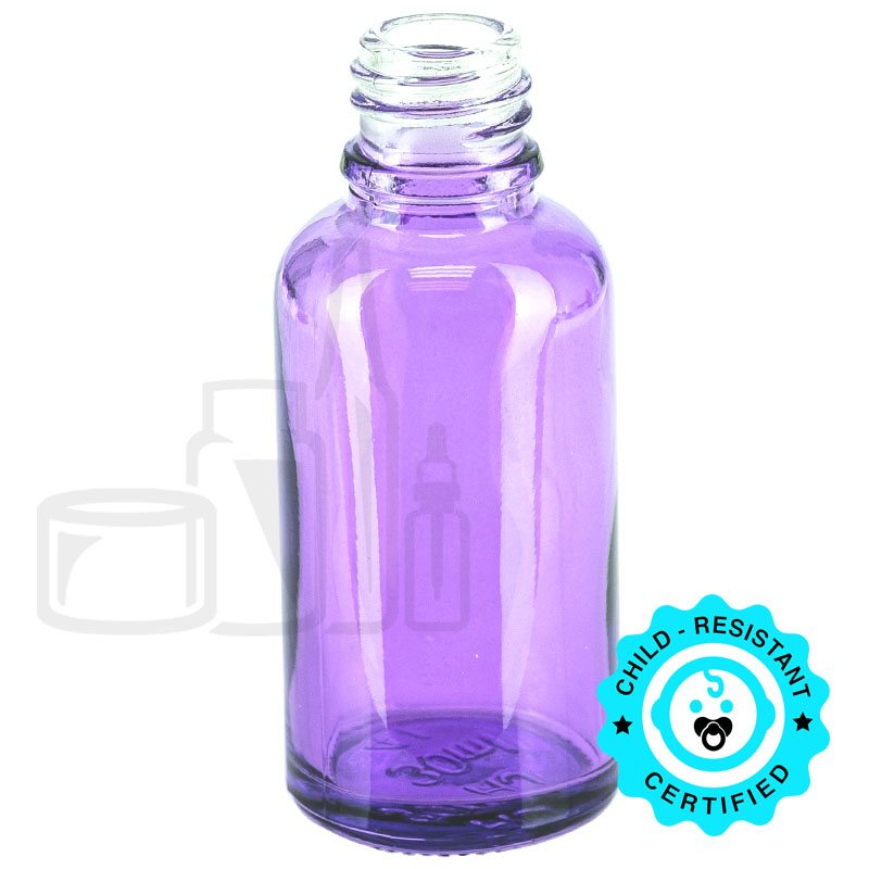30ml Purple Glass Euro Round Bottle 18-410
