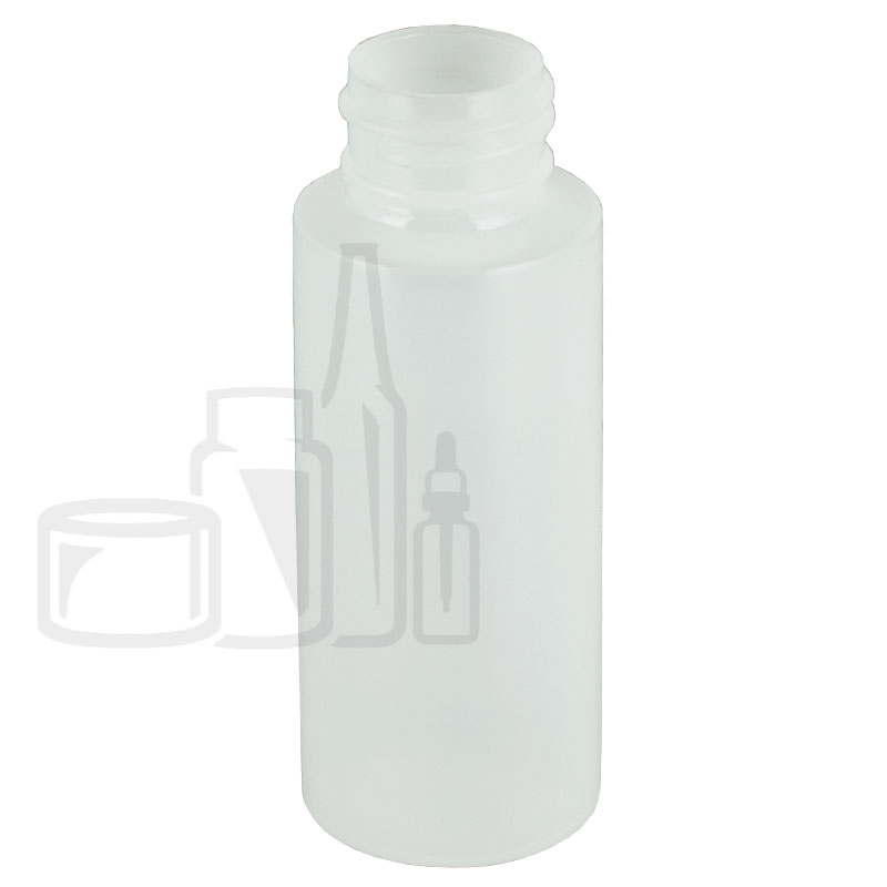2oz Natural Cylinder HDPE Plastic Bottle 24-410