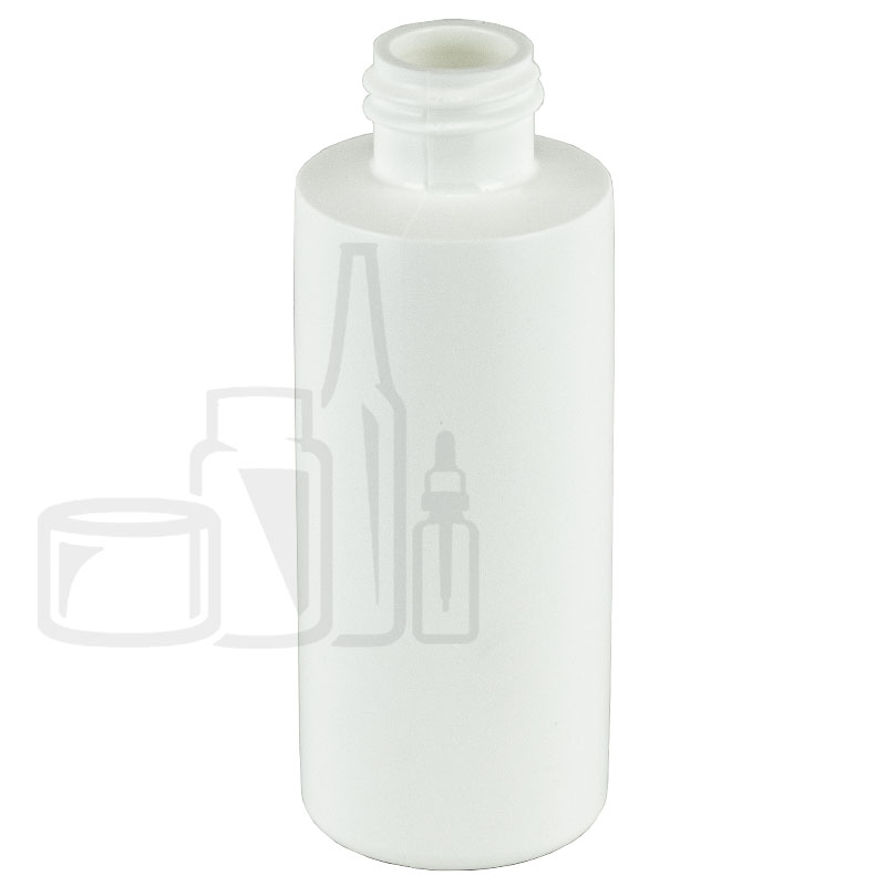 2oz White Cylinder HDPE Plastic Bottle 20-410(900/case)