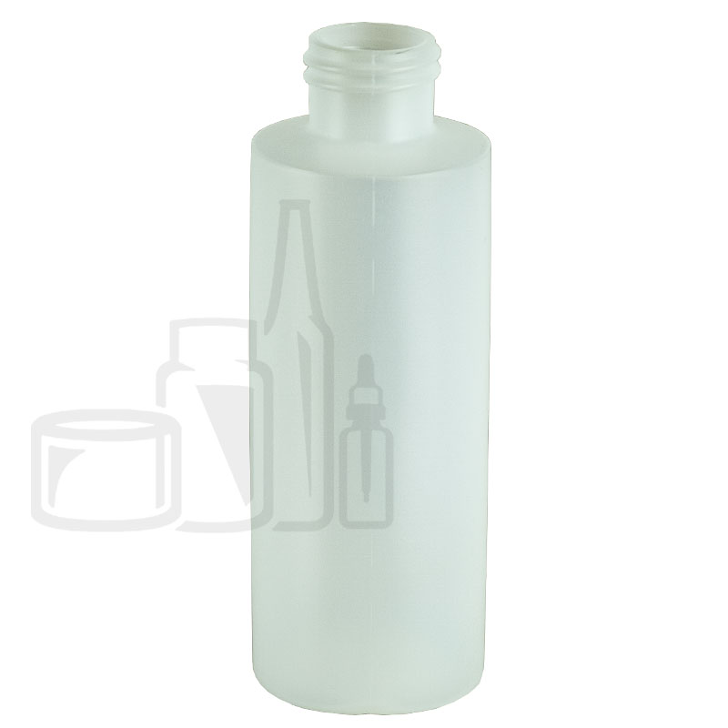 4oz White HDPE Plastic Cylinder Bottle 20-410(425/cs)