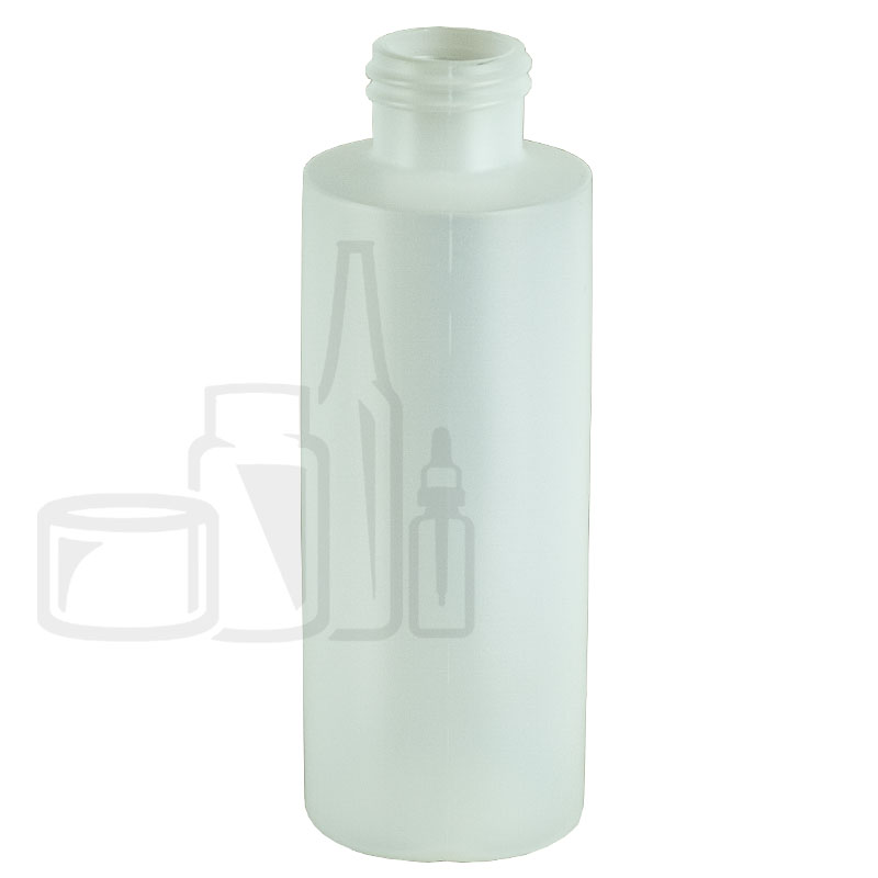 4oz White HDPE Plastic Cylinder Bottle 20-410(425/case)