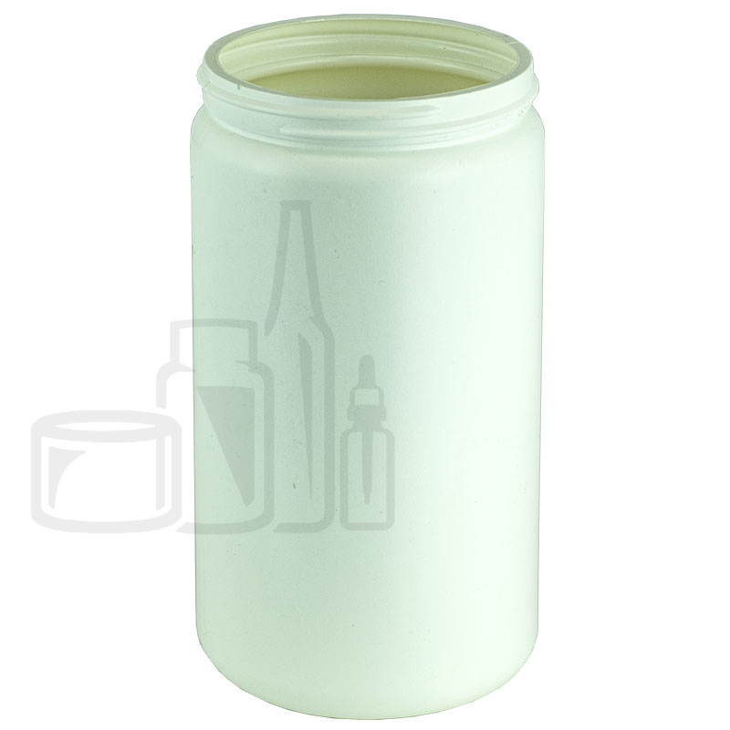 WHITE 32oz HDPE Plastic Jar 89/400(108/case)