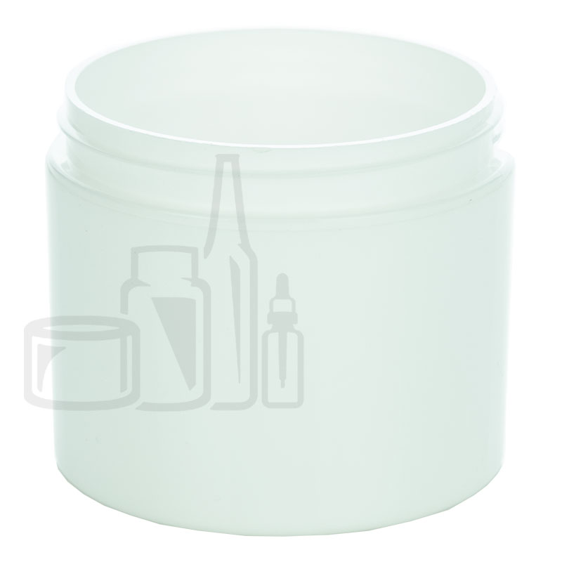 4oz Straight Base Solid White PP Double Wall Jar - 70-400(128/case)