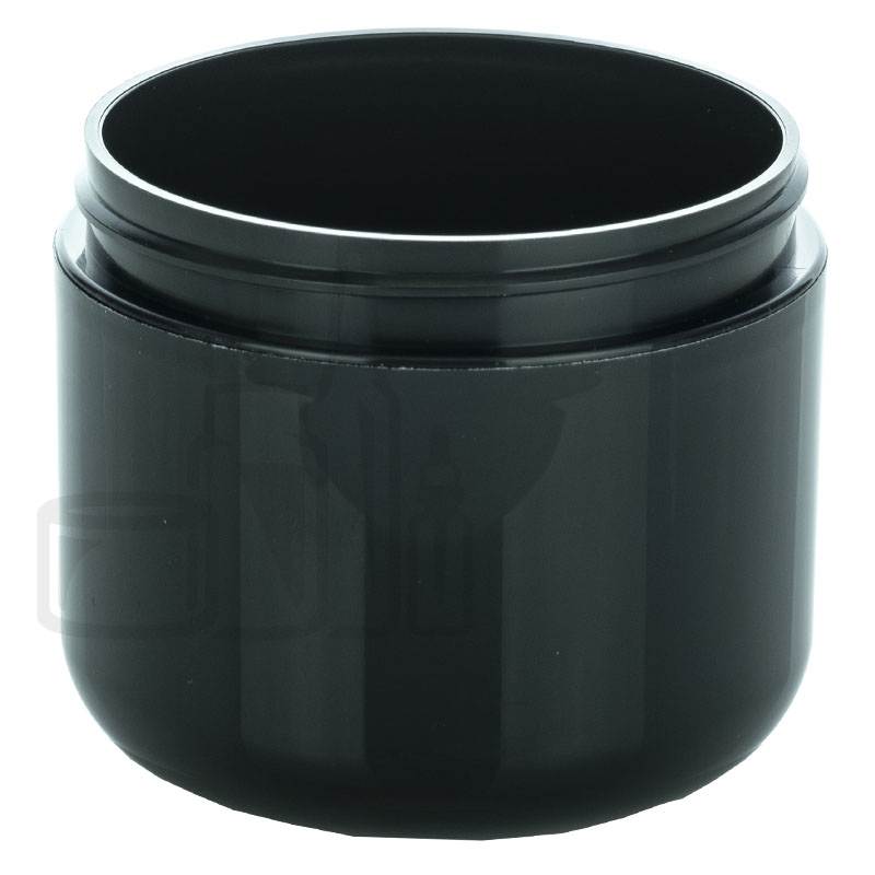 4oz Round Base Solid Black PP Double Wall Jar - 70-400(240/cs)