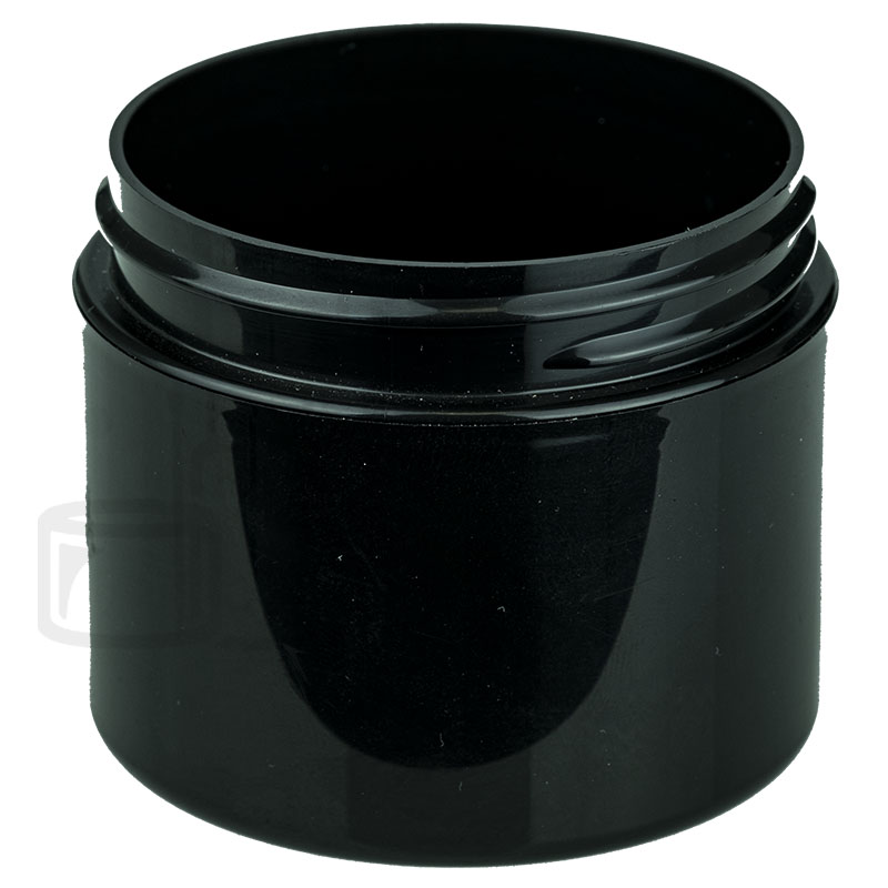 2oz Straight Base Solid Black PP Double Wall Jar - 58-400(660/case)