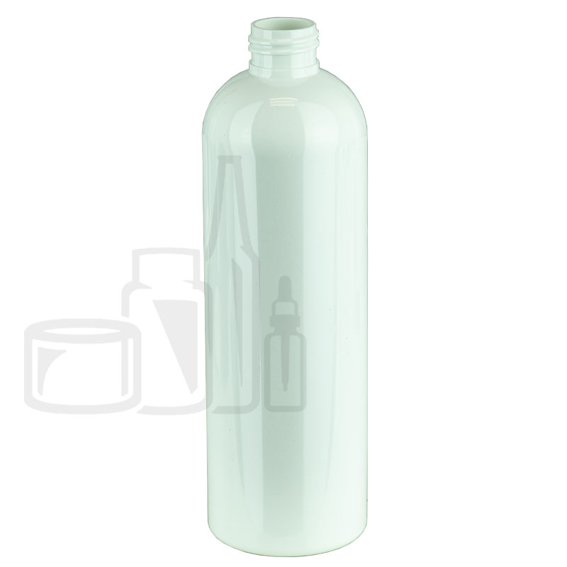 12oz White Cosmo Round PET Plastic Bottle 24-410(270/case)