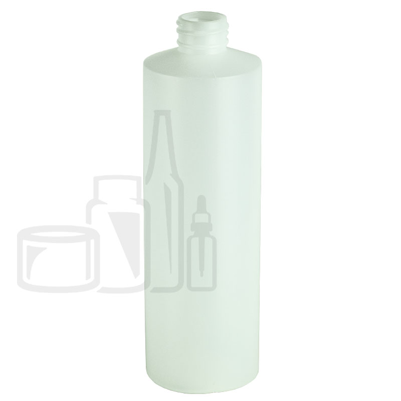 16oz Natural HDPE Plastic Cylinder Round Bottle 28-410(153/cs)