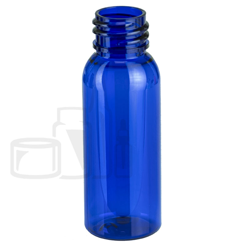 1oz BLUE Cosmo Round PET Plastic Bottle 20-410(1500/case)