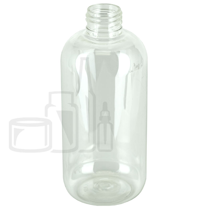 8oz Boston Round Squat PET Plastic Bottle 24-410(335/case)