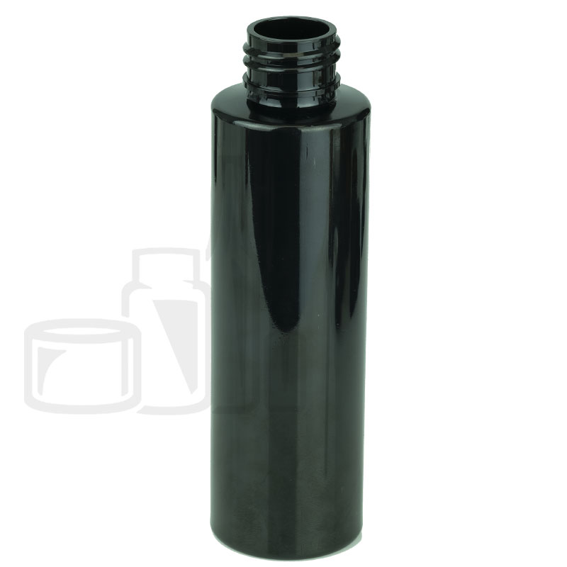 4oz Black PET Plastic Cylinder Round Bottle with 24-410(468/case)