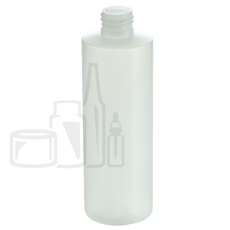 8oz HDPE Plastic Natural Cylinder Bottle 24-410(520/cs)