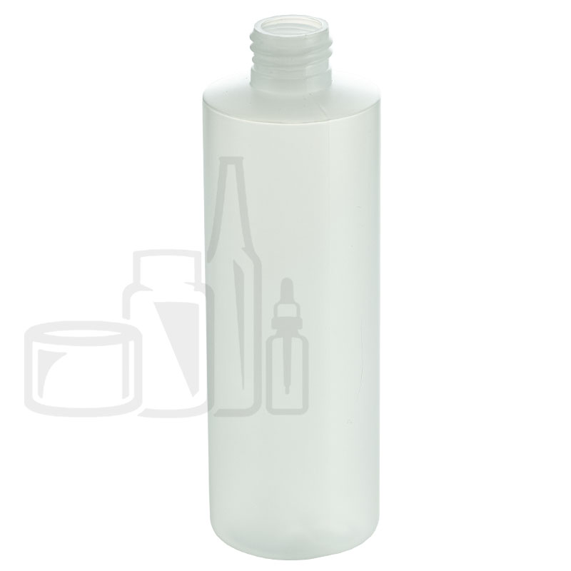 8oz HDPE Plastic Natural Cylinder Bottle 24-410