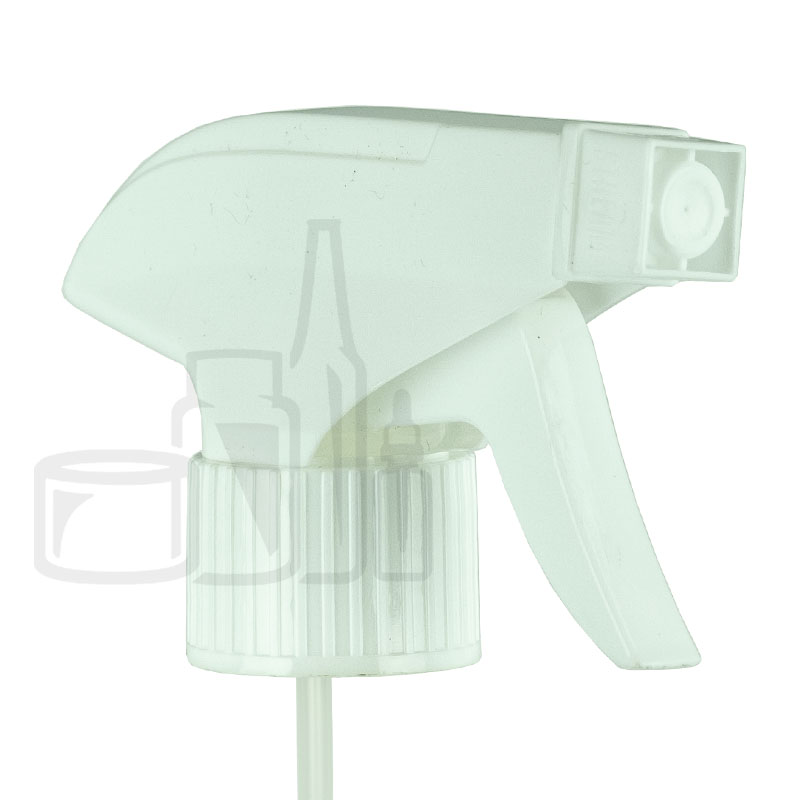 White PP 28-410 Ribbed Skirt Trigger Sprayer 280mm Dip Tube(500/case)