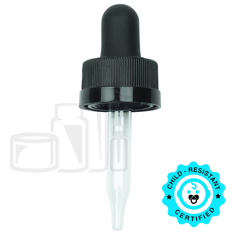 CRC (Child Resistant Closure) Dropper - Black - 58mm 18-400(1400/case)