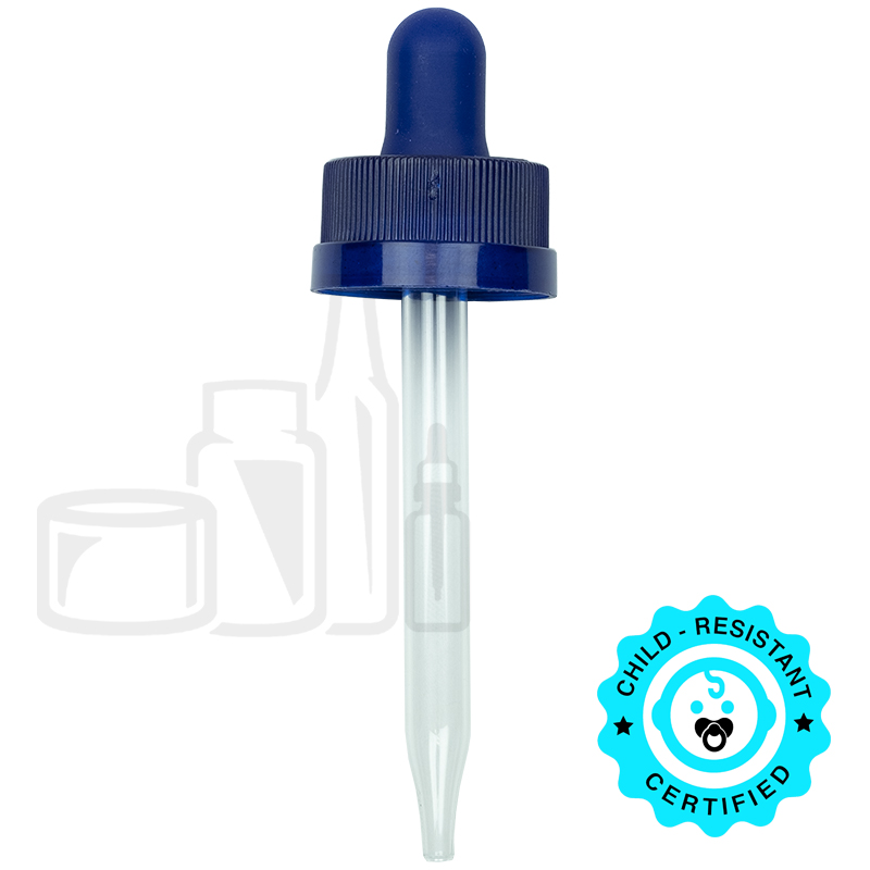 CRC (Child Resistant Closure) Dropper - Blue - 76mm 20-400