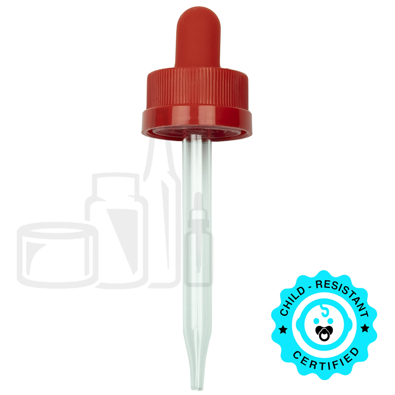 CRC (Child Resistant Closure) Dropper - Red - 76mm 20-400
