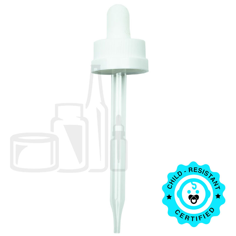 CRC (Child Resistant Closure) Dropper - White - 89mm 20-400(1400/case)