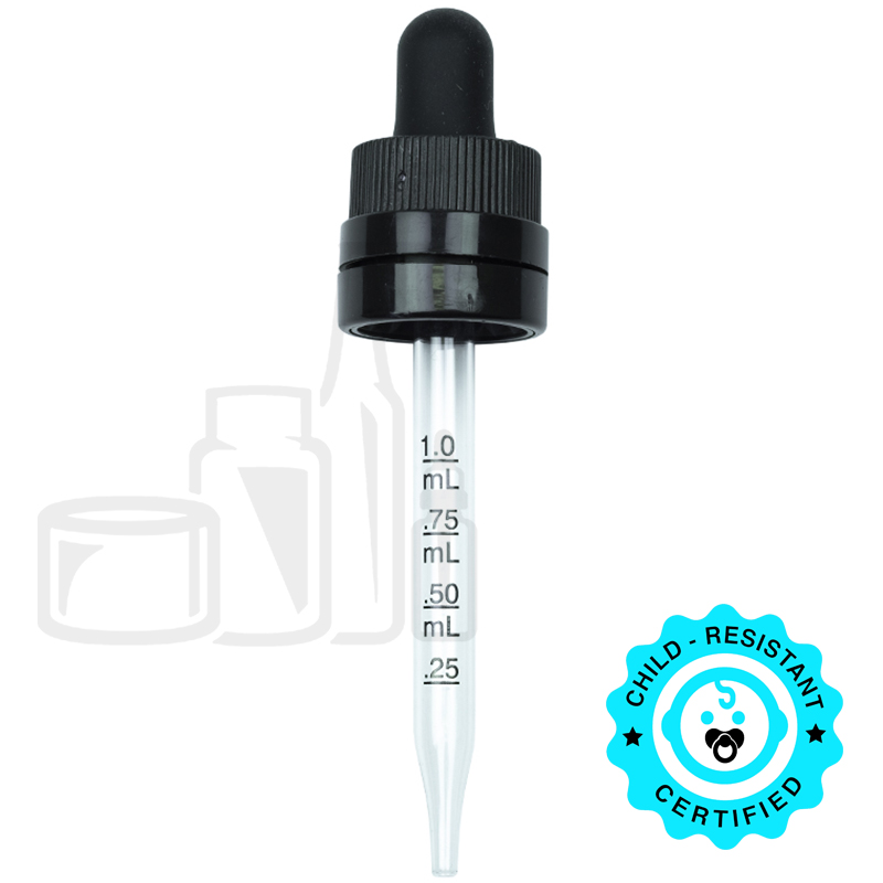 CRC/TE  Super Dropper - Black with Measurement Markings on Pipette - 91mm 18-415