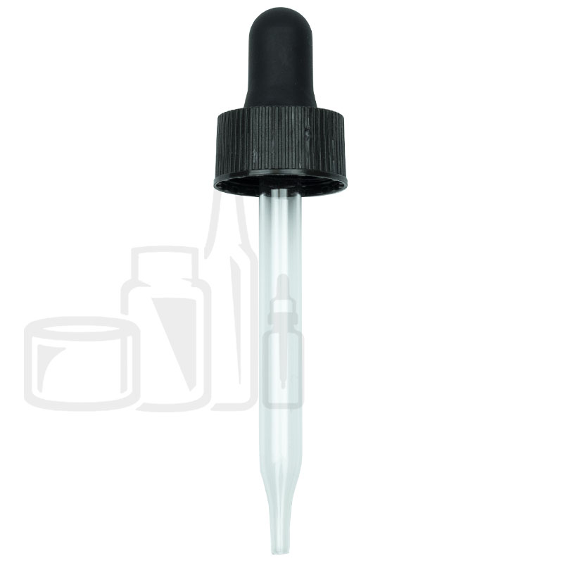 NON CRC (Child Resistant Closure)  Dropper - Black - 76mm 20-400(1400/case)