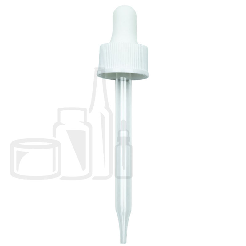 NON CRC (Child Resistant Closure) Dropper - White - 91mm 20-400(1400/case)