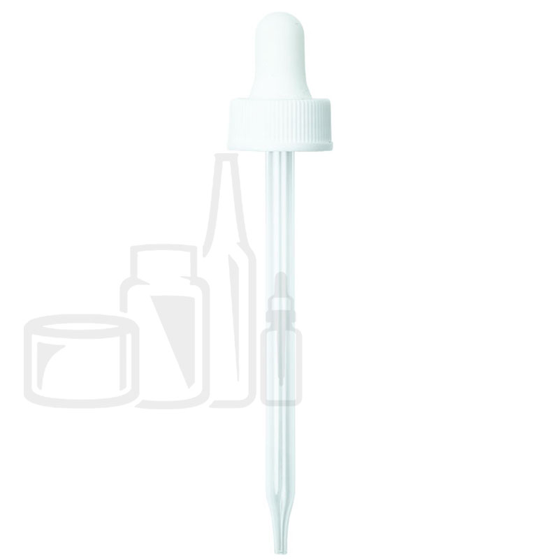 NON CRC (Child Resistant Closure) Dropper - White - 110mm 22-400(1000/case)