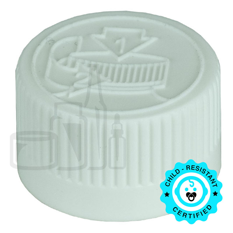 White CRC (Child Resistant Closure) Cap 20-400 PS22 Liner(4900/case)