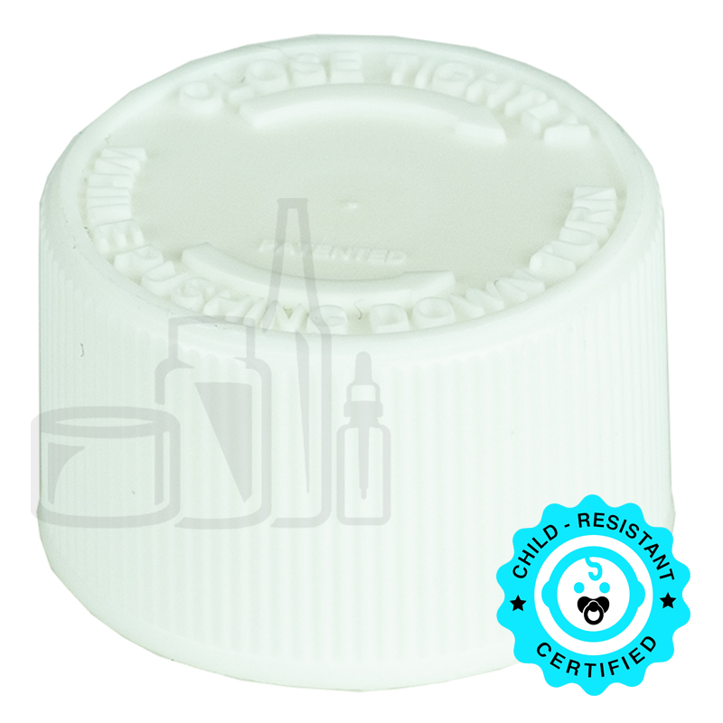 White CRC (Child Resistant Closure) Cap 22-400 Unlined - 3800/case