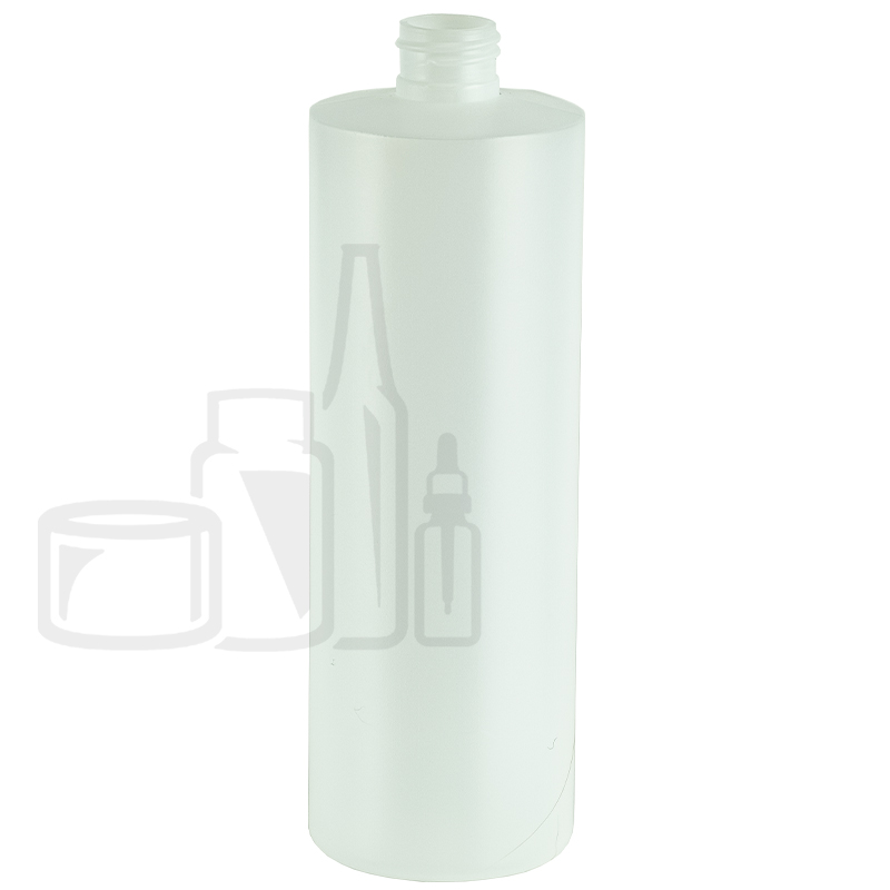 16oz Natural HDPE Plastic Cylinder Round Bottle 24-410(153/case)