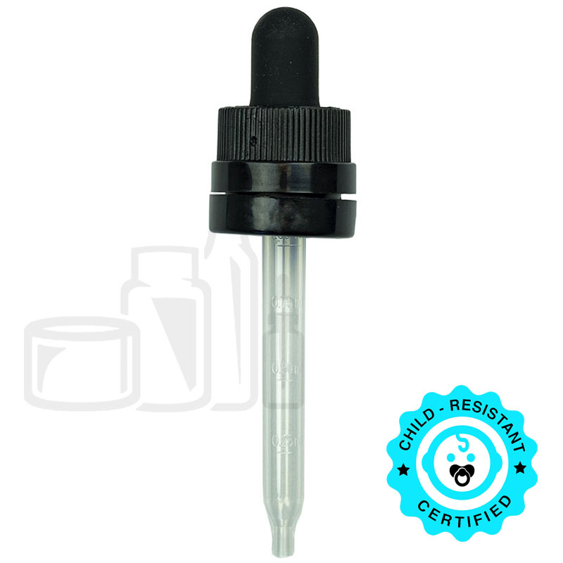 CRC/TE Super Dropper with PP PLASTIC PIPETTE - Black - with Markings - 91mm 18-415(1400/cs)