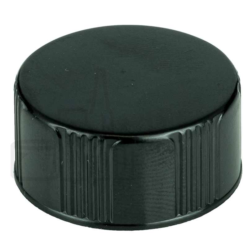 Black CT Closure Phenolic Lid Ribbed w/ Polycone Liner 20-400(8340/case)