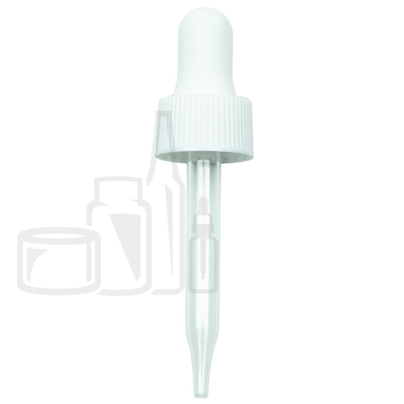 NON CRC (Child Resistant Closure) Dropper - White - 66mm 18-400(1400/units)