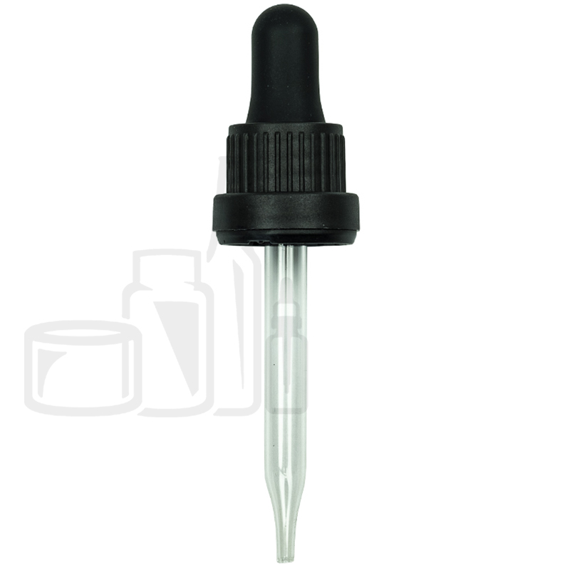 NON CRC + Tamper Evident Dropper - Black  - 77mm 18-415(1400/case)