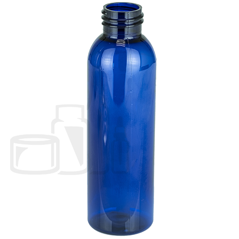 4oz Cobalt Blue Cosmo Round PET Plastic Bottle 24-410