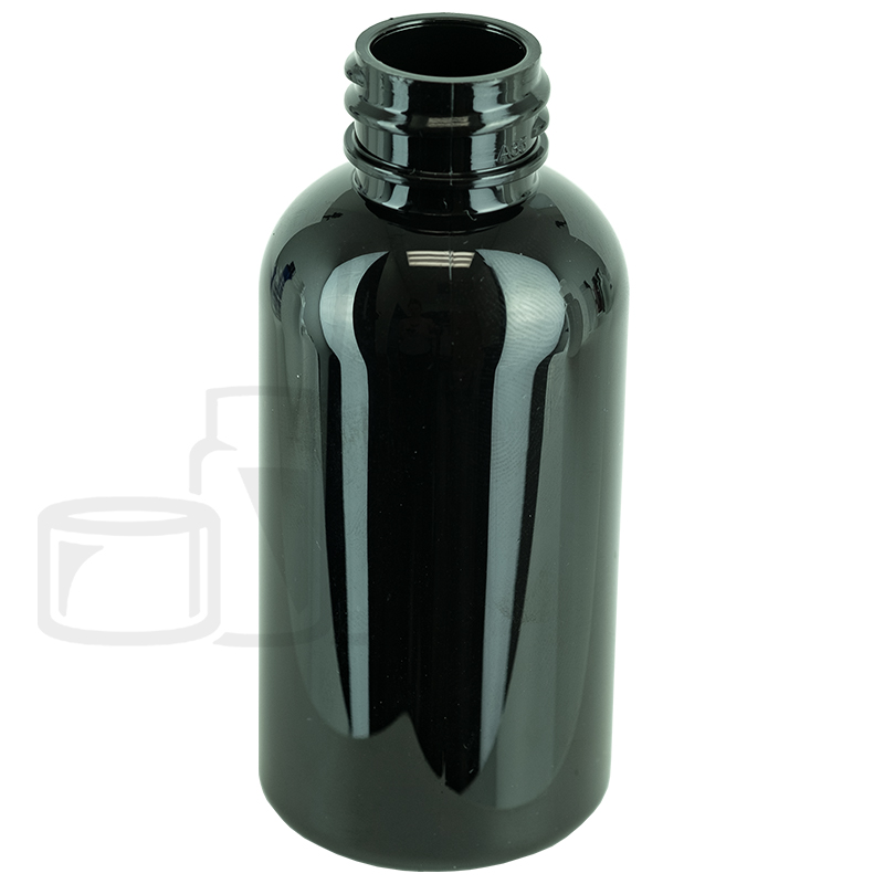 2oz Dark Amber Boston Round PET Plastic Bottle 20-410(1120/cs)