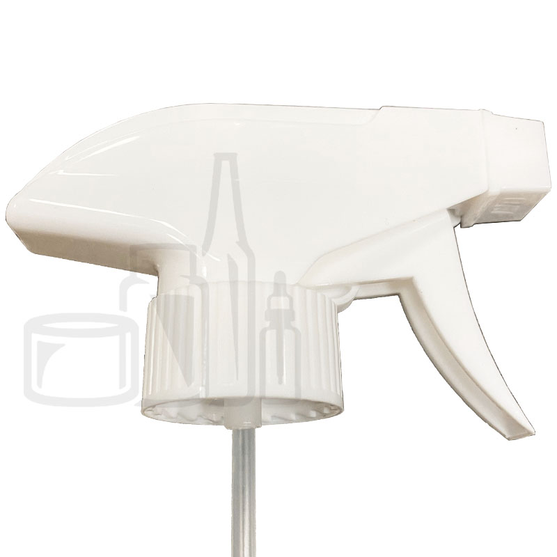 White PP 28-400 Ribbed Skirt Trigger Sprayer 238mm Dip Tube(500/case)