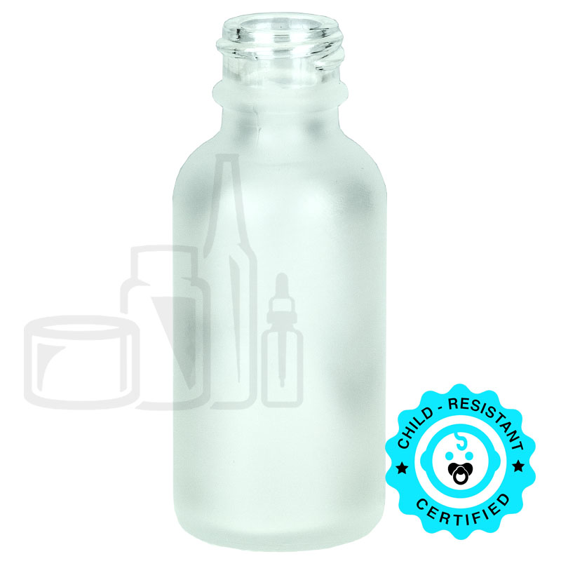 2 oz. Clear Boston Round Glass Bottle, 20mm 20-400