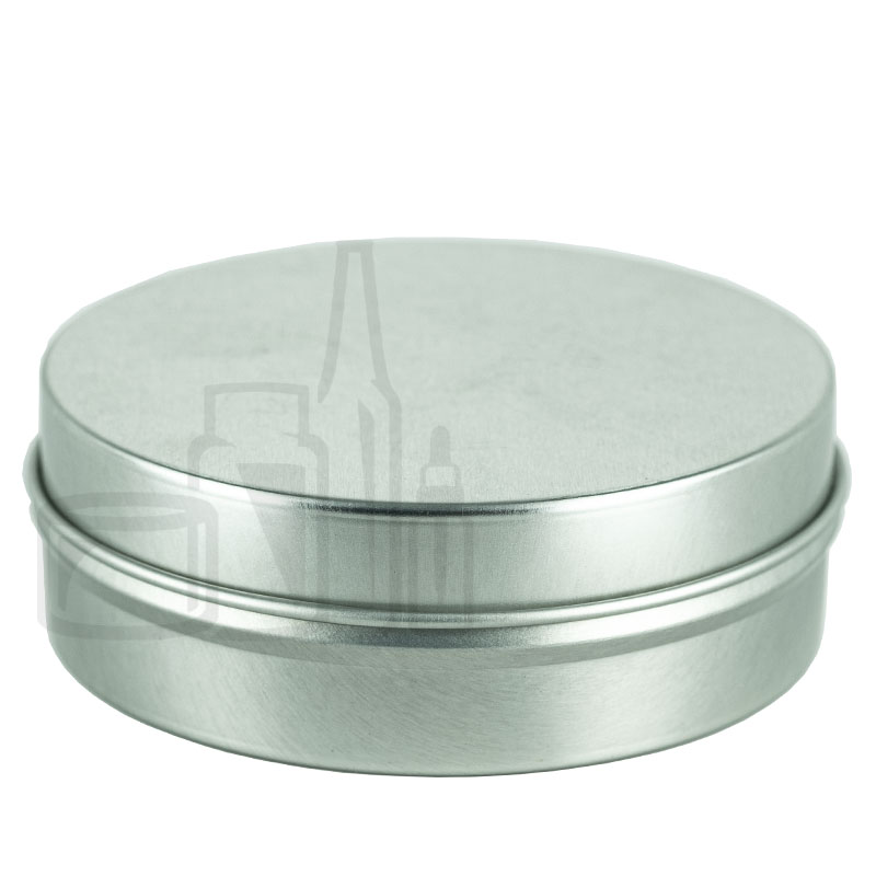 4oz Silver Steel Flat Tin with Slip Cover Lid(288/case)